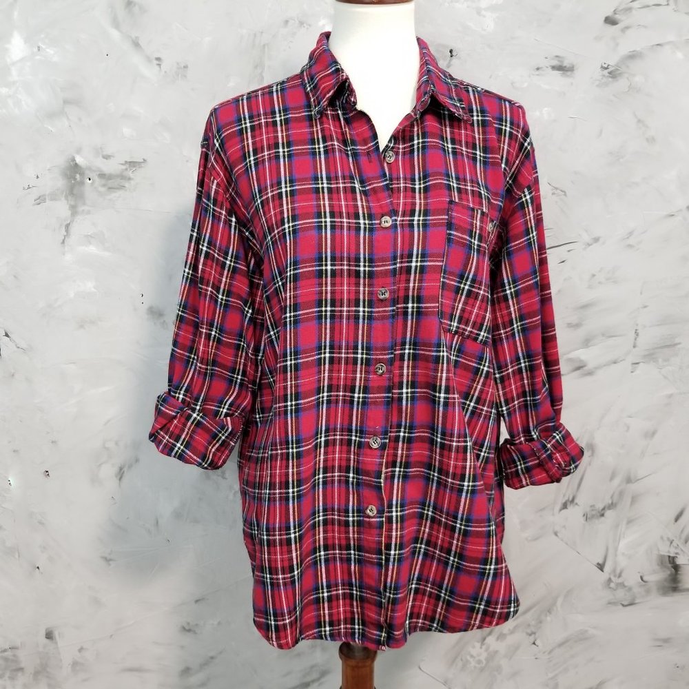 MIMI CHICA Red & Black Plaid Long Sleeve Shirt